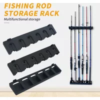 1Pcs Fishing Rod Storage Rack 6 Holes Wall-mounted Fishing Pole Holder Bracket Vertical & Horizontal Display Fixed Frame