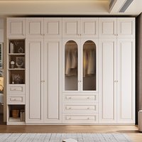 Wardrobe and bedroom clothing storage cabinet, economical home finished product, white large wardrobe