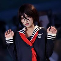 Game Danganronpa Fukawa Toko Cosplay Wig 90cm Long fuchsia hair Game cosplay Wig anime cosplay Wig