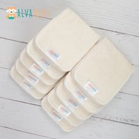 (10pcs per lot) ALVABABY Anti-bacterial High Absorbent 4 layers Bamboo Insert Washable Bamboo Nappy Iiner