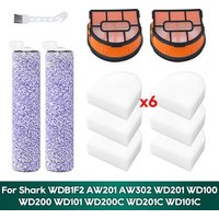 Compatible for Shark WD201/ WD201C / WD100 / WD101 / WD200 / AW201 / AW302 HydroVac Vacuum Accessories Roller Brush Filter