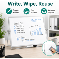 Foldable Double Sided Desktop Dry Erase Whiteboard with Stand, Adjustable Small Tabletop White Board for Home Office School