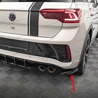 Maxton Style Glossy ABS Rear Bumper Side Splitters Diffuser Trim For Volkswagen T-Roc R R-Line Mk1 Facelift 2021-2026 Bodykits