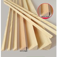 Custom Natural Siberian Scots Pine Strips,Isosceles Triangular Wood Strip,(Side 6mm to 30mm) for DIY Craft,Furniture Woodworking
