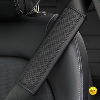 Car Seat Belt Shoulder Pad PU Leather Embossed Safety Belt Cover Cushion Comfort Decompression Protector Auto Accessories