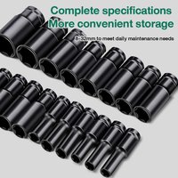 1/2 Inch Impact Socket Set Extended Electric Wrench Socket SetHexagonal Impact Sleeve with Storage Box Hex Socket Set Hand Tool