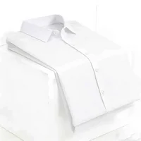 Non-iron Men's Black Short Sleeve Button Down Shirt Formal Business Dress Shirt Turn-down Collar Office Tops