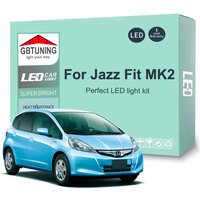 9Pcs Cars Accessories For Honda Jazz Fit MK2 2 II 2009 2010 2011 2012 2013 2014 Canbus Dome Trunk LED Interior Light Bulb Kit