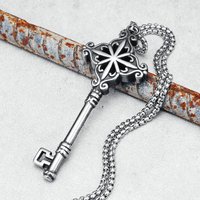 Vintage Key Men Necklace Creative Keys 316L Stainless Steel Pendant Chain Retro Hip Hop for Biker Male Jewelry Gift Dropshipping