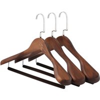 1/2PCS Premium Wooden Hangers,Men's Suit Clothes Hanger with Anti-Slip Bar for Closet Storage,Retro Wide Shoulder Jacket Hanger
