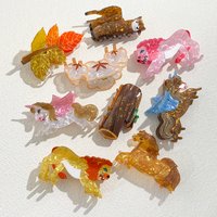 Creative Horse Alpaca Leaves Sheep Shape Hair Clip Claw For Women Girls Vintage Animal Geometric Hair Accessories Tool 2024
