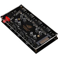 CX FUTRUE Dual 8-Way Interface Chassis Cooling Fan Hub, STAT And 5V 3PIN ARGB&8+12V 4PIN PWM&8 Interfaces.