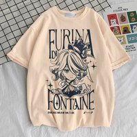 Genshin Impact t-shirt girl Breathable Retro anime Punk kawaii tshirt 2000s Classic Pop Culture Pastel Graphic University