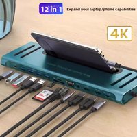 ONTEN 12/13-in-1 Type C Hub HDMI 4K M.2 HDD SD/TF Card Reader PD Power Supply for iPad Pro Docking Station MacBook Computer
