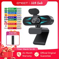 4K Webcam 1080P 60fps Web Camera EMEET C60E 4K Binocular USB Camera With RGB Light for Streaming/Gamer Video Camera for Computer