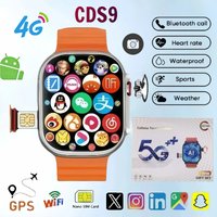 CDS9 New Android Smartwatch 4G Network SIM Card WiFi Rotary Camera Amoled Google Play Store Global Version Smart Watch Men Women