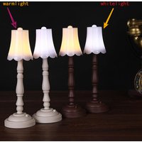 1/6 Scale LED Desk Lamp White Mini Furniture Dollhouse Accessory for Hot Toys BJD Figure Kids Pretend Play