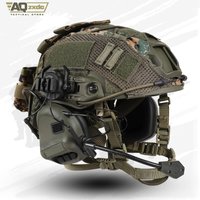 AQzxdc Tactical Helmet with Headset,4in1 Upgraded Adjustable with Helmet Cover for Airsoft Cosplay Military Gear War game