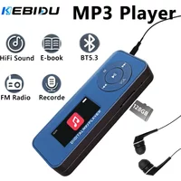 KEBIDU Portable MP3 Player Bluetooth Sports Walkmen Hifi Sound Mini Music Player Speakers Support E-Books Recording FM Radio
