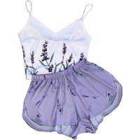 Ensemble de pyjamas d'été en satin pour femmes, vêtements de nuit College de fleurs de µ, pyjamas sexy à col en V, vêtements d'intérieur en fibre, vêtements de détente
