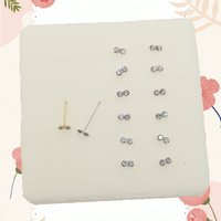 Vintage 925 Sterling Silver Piercing Nose Nail Minimalist Two Pieces Crystal Stones Nose Stud Simple Women Everyday Wear Jewelry