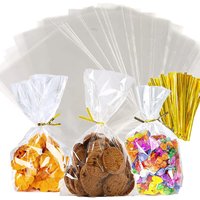 100/200set Plastic Bags Candy Lollipop Cookie Packaging Transparent Clear Opp Cellophane Bag Gift for Wedding Birthday Party TMZ