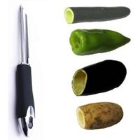 1PC Portable Stainless Steel Fruit Pepper Corer Kitchen Gadget Serrated Edge Seeder Corer for Pepper Tomato Apple Pitting Tool