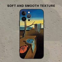 The Persistence Of Memory Dali Phone Case Black Silicone Matte Phone Case For Iphone 17 Air 16 15 14 13 12 Pro Max TPU Soft Case