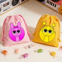 Sprunkis Series Drawstring Bag Cute Oren Sky Men Data Cable Power Bank Packing Bags Hot Game Print Candy Cookie Storage Pouch