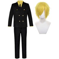 Halloween Party Role Play Anime Men Sanji Cosplay Uniform Suit Or Wig