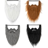 652F 1/4Pcs Fake Beard Costume Halloween Mustache Costume Cosplay Costume Beard Festival Party Supplies for Kids Adults Gift