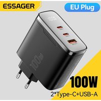 Essager 100W GaN USB Type C Charger Digital Display PD QC Charger Portable USB Charger For iPhone 17 16 15 Xiaomi Macbook Laptop