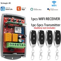 433mhz Universal WIFI Garage Door Receiver 2 Channel Tuya Gate Opener Remote Control Switch Module 2CH 433.92MHz Controller