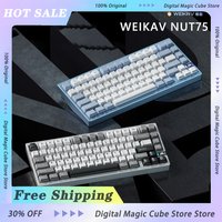 Weikav NUT75 Mechanical Keyboard Dual 8K Aluminum Alloy Wireless Bluetooth Tri Mode Low Latency Gaming Keyboard Gamer Accessory
