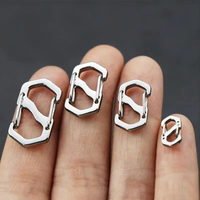 1/10PCS Stainless Steel Backpack Buckle S Type Handmade Carabiner with Lock Silver Necklace Clasps Jewelry Accessories