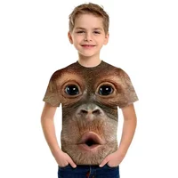 Funny Monkey Face T-Shirts for Children Top T-Shirt for a Boy Summer Short Sleeve Tee Children's Clothing Fashion Girl T-Shirts