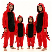 Pyjama Dinosaure en Flanelle à Capuche, Combinaison Animale de Dessin Animé Assortie pour Toute la Famille (Adultes et Enfants), Tenue de Nuit et d'Intérieur, Cosplay d'Halloween