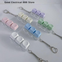 【GE】 New Macaron Color Interactive LED Button Keycap Fidget Keychain 3keys DIY Keyboard Decompression Toy Bag Charms Keychain