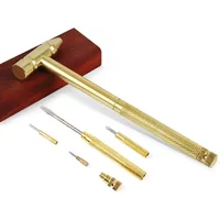 NEW 5-In-1 Mini Craft Hammer Screwdriver Set Copper Alloy Gold Detachable Micro Screwdriver Perfect Hand Tool For Diy Projects
