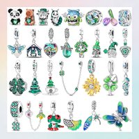 Sparkling 925 Sterling Silver Sun Flower Butterfly Dragonfly Charms Fit Bracelet Necklace DIY Nature Series Jewelry For Women