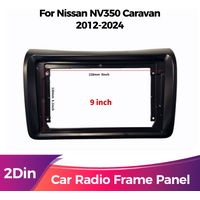 9 Inch Double DIN Car Frame for Nissan NV350 Caravan 2012-2024 Black ABS Material Radio Dashboard Mounting Panel Kit