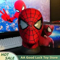 Dostępny w magazynie Miles Spider-Man, elektroniczna maska w skali 1:1 z ruchomymi, świecącymi oczami, sterowana pierścieniem, idealna jako rekwizyt do cosplayu, zabawka, prezent dla chłopców.