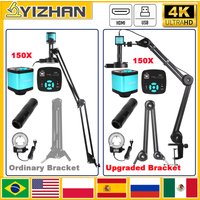 YIZHAN Elektronisches Digitalmikroskop mit 150-facher Zoomlinse, 4K 48MP HD-Auflösung, Lötkamera, HDMI, USB, IMX327-Mikroskopie-Werkzeugen, Ringlicht, Klappstativ und Leiterplattenreparatur