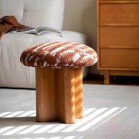Chinese style Home use Solid Wood Leisure Low Stool Northern Europe Creativity Personality Round Shape Mushroom Makeup Stool