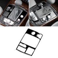 For Audi A6 S6 C7 A7 S7 4G8 2012-2018 Soft Carbon Fiber Car Interior Accessories Gear Shift Panel Frame Cover Trim Piano Black