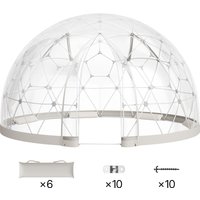 SucceBuy Garten-Kuppelzelt, transparentes Outdoor-Blasenzelt, wetterfestes geodätisches Kuppelgewächshaus mit Fenster für Hinterhof, Terrassen und Camping