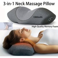 New Electric Neck Massager Pillow Cervical Stretcher Heating Vibration Massage Portable Back Orthopedic Sleeping Pillows Support