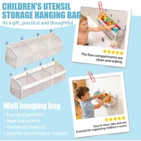 3-Compartment Shower Mesh Storage Bag , Bathtub Multi-Purpose Storage Rack, Bathroom Net Storage Bags