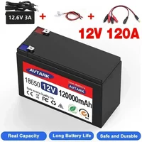 12V 120Ah 18650 lithium Battery Pack Lithium Iron Phosphate Batteries Built-in BMS For Solar Boat+12.6V Charger