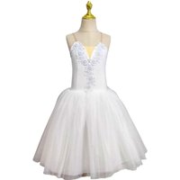 Long Ballet Tutu Skirt White Glitter Tulle Mesh 5 Layers Professional Dance Dress Long White Tutus For Adult Ballet Costumes